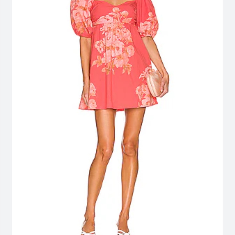 Free People Coral Floral Mini Dress